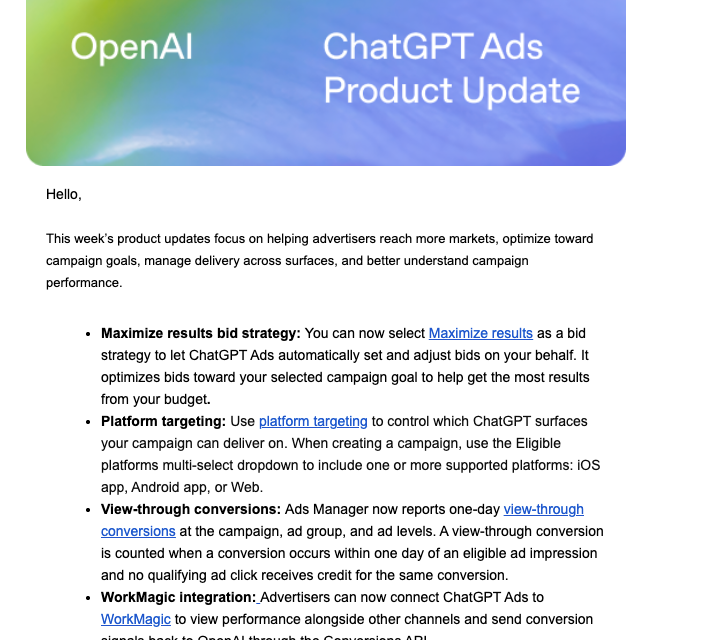 ChatGPT Ads adds automated bidding, platform targeting
