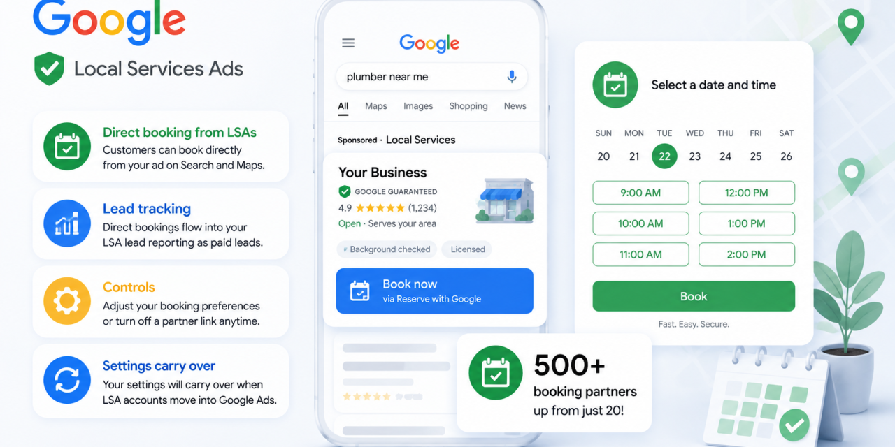 Google expands direct booking for Local Services Ads