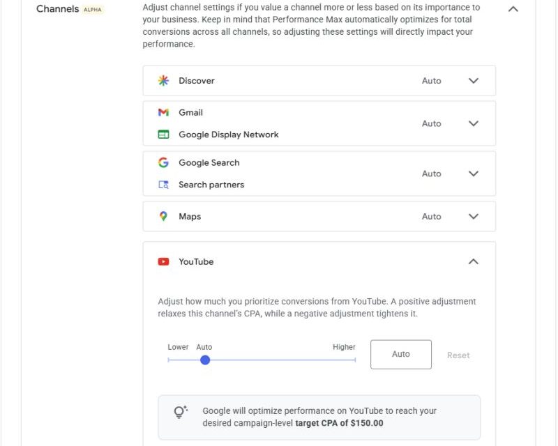 Google tests channel prioritization controls for Performance Max