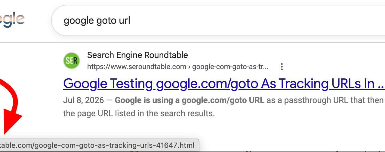 Google confirms deploying goto URL redirects to search results links